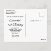 Carte Postale Faux Silver Parties scintillant Hot rose Anniversa (Dos)