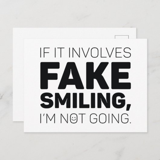 Carte Postale Faux sourire (Devant / Derrière)