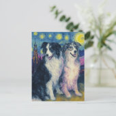 Carte Postale Faux Van Gogh Border Collies (Debout devant)