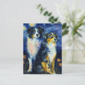Carte Postale Faux Van Gogh Two Austrailian Shepherds (Debout devant)