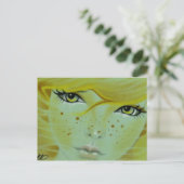 Carte postale : faux visage de sirène (Debout devant)