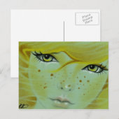 Carte postale : faux visage de sirène (Devant / Derrière)