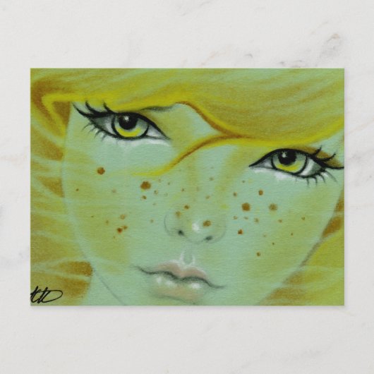 Carte postale : faux visage de sirène (Devant)