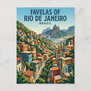 Carte Postale Favelas de Rio de Janeiro Brésil