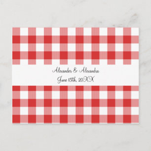 Carte Postale Faveurs de mariage des motifs en vichy rouges