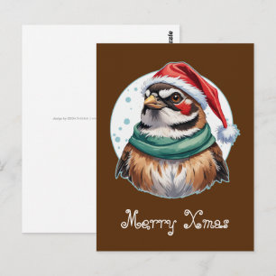 Carte Postale Favoris de Noël animal amusant - Bruant 1