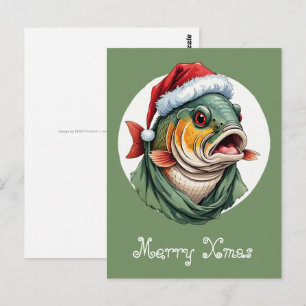 Carte Postale Favoris de Noël animal amusant - Carpe 1