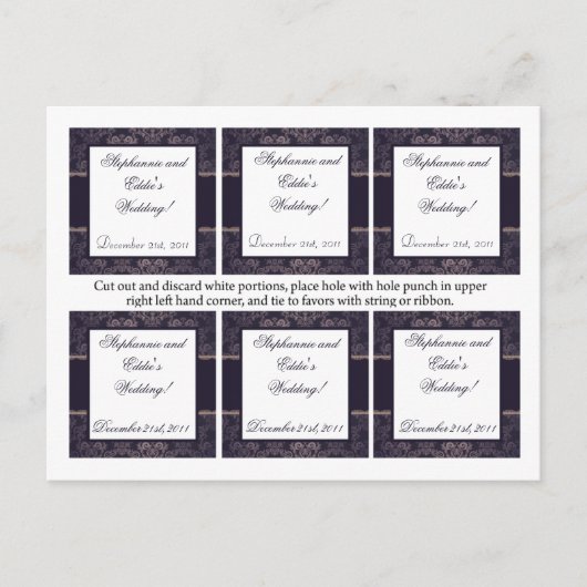 Carte Postale Favoriser les balises Deep Purple Damask (Devant)