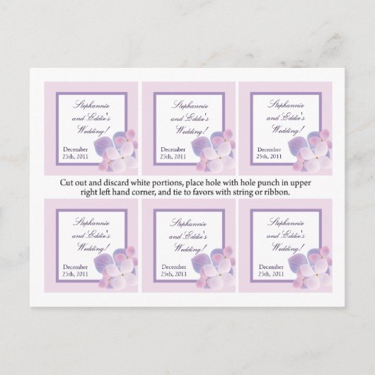 Carte Postale Favoriser les balises Purple Hydrangea (Devant)