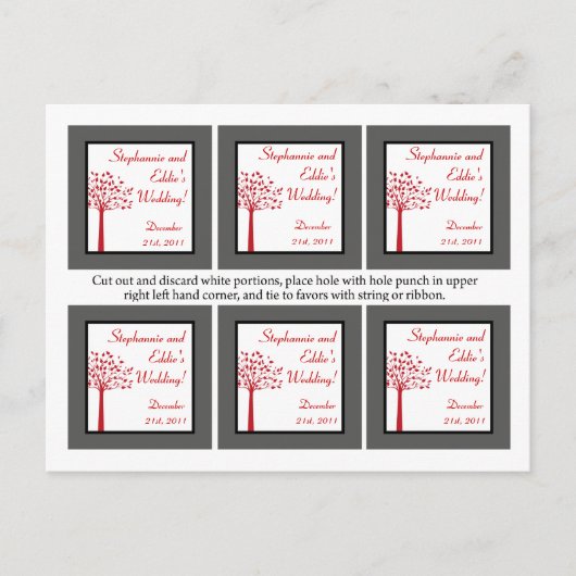Carte Postale Favoriser les balises Winter Grey/Red Tree (Devant)
