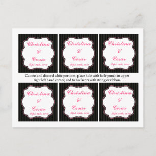 Carte Postale Favoriser les étiquettes Damask/Stripes rose Couro