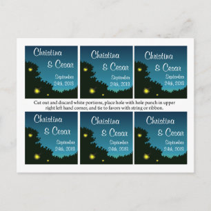 Carte Postale Favoriser les étiquettes Fireflies et Mason Jars S