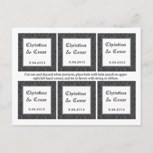Carte Postale Favoriser les étiquettes Gris noir Formal Gothic P