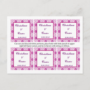 Carte Postale Favoriser les étiquettes Magenta Purple Formal Flo