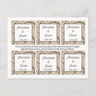 Carte Postale Favoriser Tags Magenta Light Coral Rose/Brown Fils