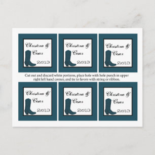 Carte Postale Favoriser Tags Western Blue Cowboy Boots lance cha