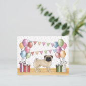 Carte Postale Fawn Carlin Chien Coloré Pastel Balloons d'anniver (Debout devant)