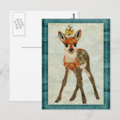 Carte postale Fawn & Little Bird (Devant / Derrière)