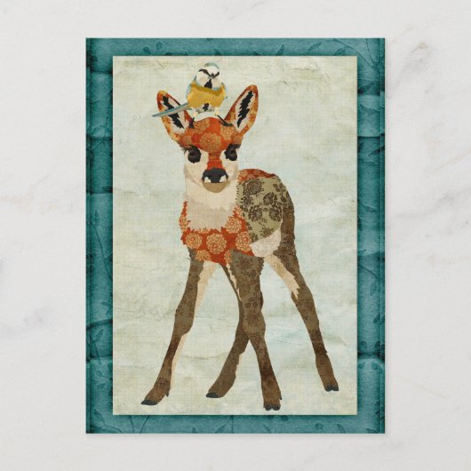 Carte postale Fawn & Little Bird (Devant)