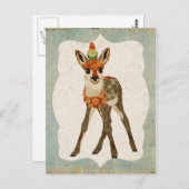 Carte postale Fawn & Little Bird (Devant / Derrière)
