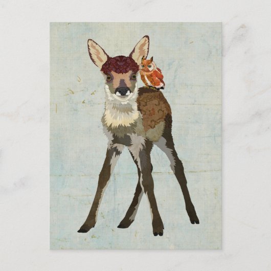 Carte postale FAWN & OWL (Devant)