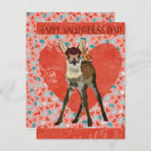 Carte Postale FAWN & OWL VALENTINE (Devant / Derrière)