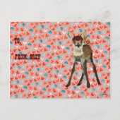 Carte Postale FAWN & OWL VALENTINE (Dos)