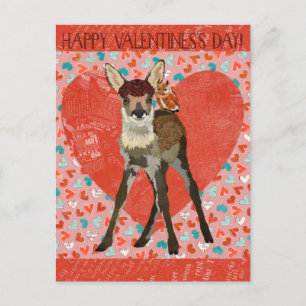Carte Postale FAWN & OWL VALENTINE