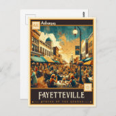 Carte Postale Fayetteville, Arkansas | VINTAGE (Devant / Derrière)