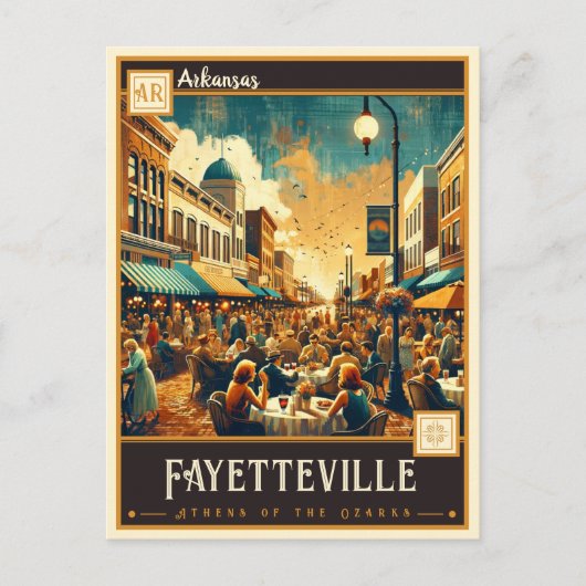 Carte Postale Fayetteville, Arkansas | VINTAGE (Devant)
