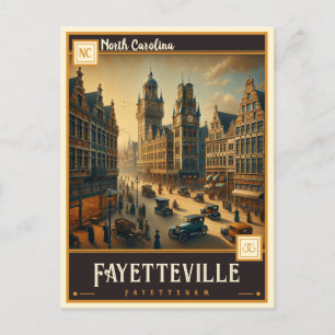 Carte Postale Fayetteville, Caroline du Nord VINTAGE
