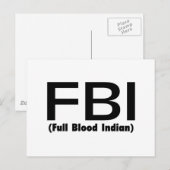 Carte Postale FBI Indien entièrement sanglé (Devant / Derrière)