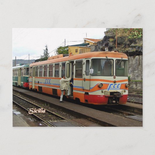 Carte Postale FCE Ferrovie Circum Etnea à Bronté (Devant)