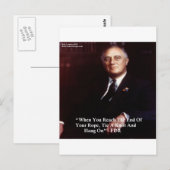 Carte Postale FDR & Accrochez-vous à la corde Citation (Devant / Derrière)