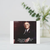 Carte Postale FDR & Accrochez-vous à la corde Citation (Debout devant)
