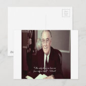 Carte Postale FDR & Citation de Rien à craindre (Devant / Derrière)