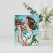 CARTE POSTALE "FEATHER YUR NEST" ROBINS DE PRINTEMPS PRÉCOCE 'N (Debout devant)