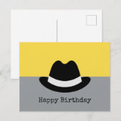 Carte Postale Fedora moderne Colorblock Anniversaire (Devant / Derrière)