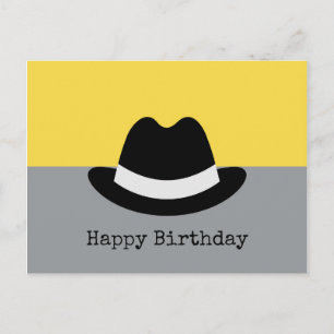 Carte Postale Fedora moderne Colorblock Anniversaire
