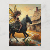 Carte Postale Fée à cheval (Devant)