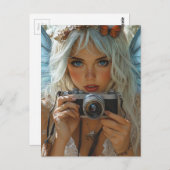 Carte Postale Fée à épices adorable avec appareil photo (Devant / Derrière)