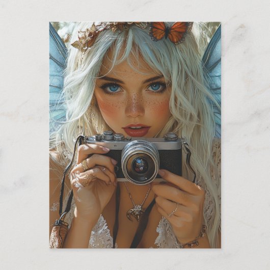 Carte Postale Fée à épices adorable avec appareil photo (Devant)