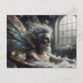 Carte Postale Fée aîné homme Cheveux Gris dans le Bain Moussant (Devant)