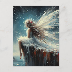 Carte Postale Fée assise sur une falaise