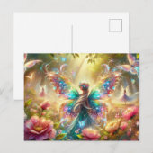 Carte Postale Fée aux papillons (Devant / Derrière)