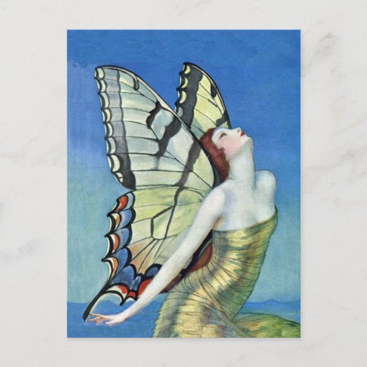 Carte postale Fée aux papillons d'or (Devant)