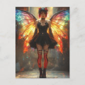 Carte Postale Fée avec ailes arc-en-ciel (Devant)