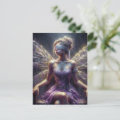 Carte Postale Fée avec un bandeau sur son trône (Debout devant)