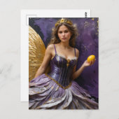 Carte Postale Fée avec un oeuf (Devant / Derrière)