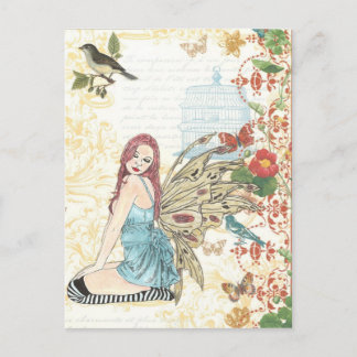 Carte Postale "Fée Birdcage Vintage"